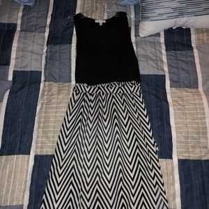Black & White Striped Maxi Dress